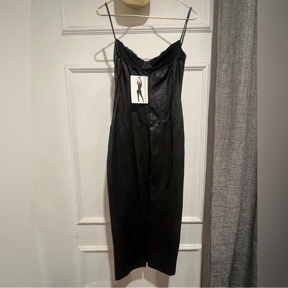 NWT Naked wardrobe adjustable faux leather bodycon dress - Picture 2 of 3